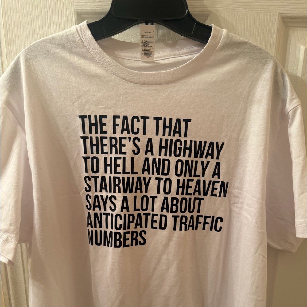 Graphic Quote White Tee with Black Text